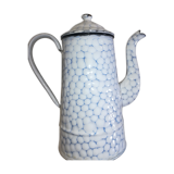 Cafetière ancienne émaillée décor bleu et blanc