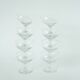 Lot de 8 coupes à champagne gravées, motifs fleurs, 1960