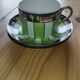 Antique cup and two saucers – Art Deco geometric design