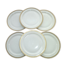 Set de 6 assiettes plates en porcelaine de Limoges Dartigeas blanche et or