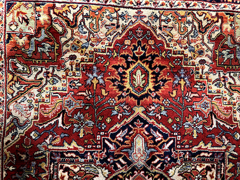 Wool rug, Persian carpet reproduction, Heriz