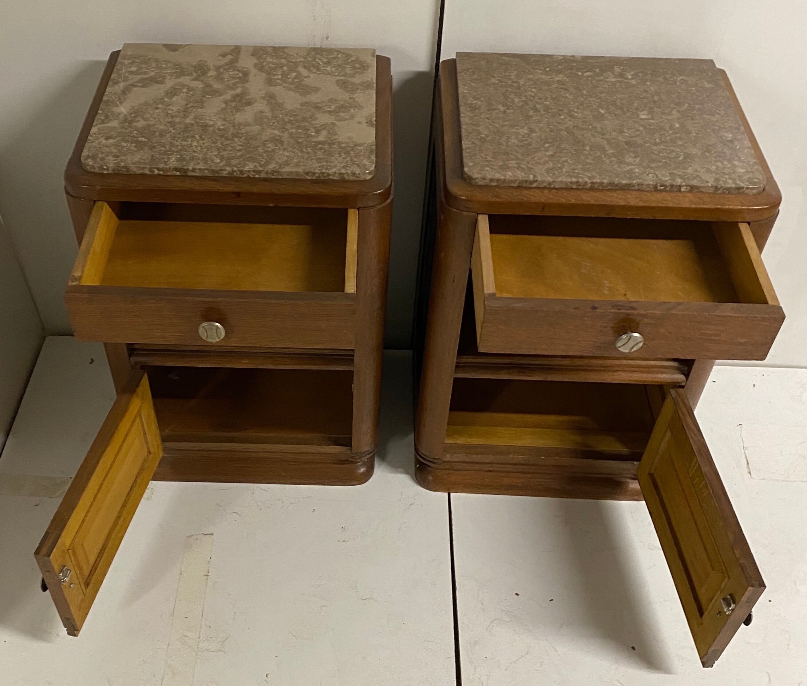 Pair of art deco bedside tables