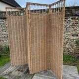 Vintage 1960s woven wicker screen