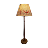 carved wooden floor lamp from the 40s