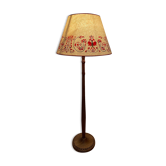 carved wooden floor lamp from the 40s