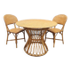 Vintage round dining set in rattan and bamboo "bohemian"