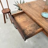19th century walnut drapery table 2m1