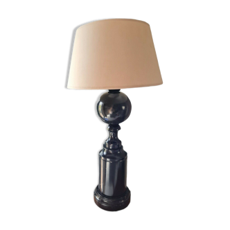 Table lamp vintage design in black lacquered wood