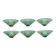 Set of six De Majo sconces in thick green murano glass. Italy 1980s