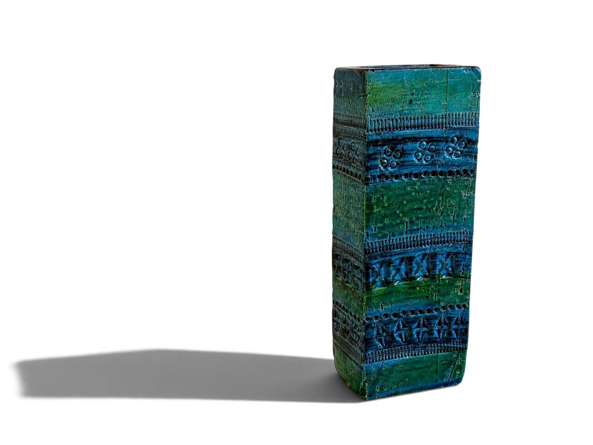 Aldo Londi for Bitossi "Rimini Blu" vase in Etruscan revival ceramic, 1960s.