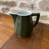 Bottle green earthenware bistro style milk jug or creamer