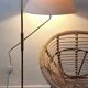 Mid century 360 deg. swing and height adjustable brass floor lamp, 1950s