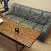 Italian leather sofa, three-seater, 1970s