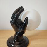 80s hand and globe wall light