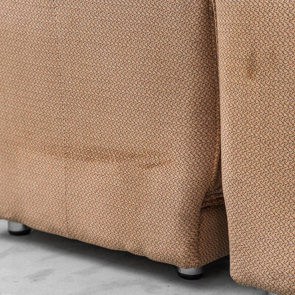 Ensemble de 3 poltrone modulari en tessuto beige anni '70 vintage modernariato