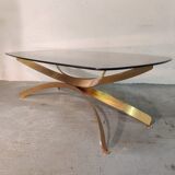 Golden metal coffee table, 70s