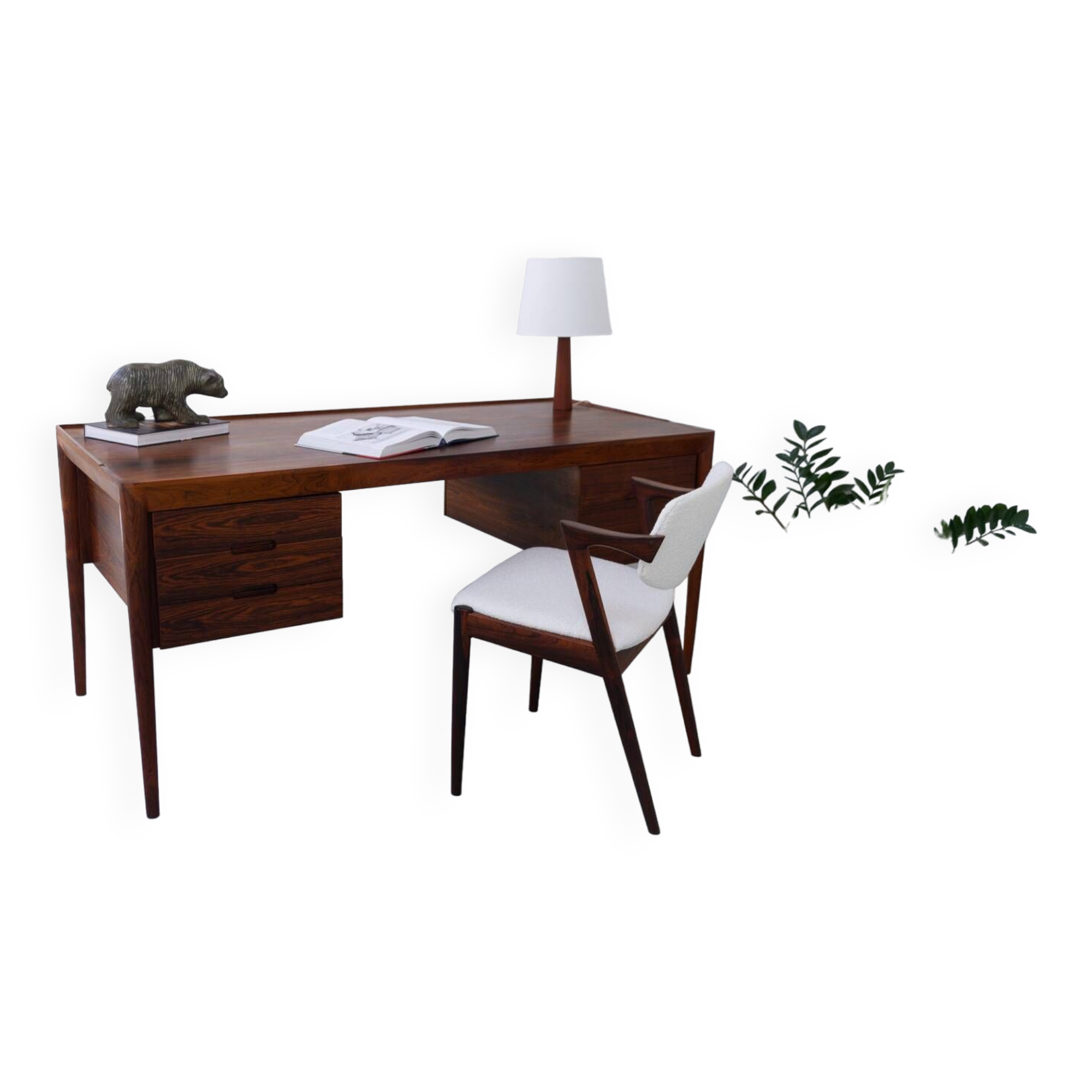 Vintage Danish Teak Table Lamp, 1960s