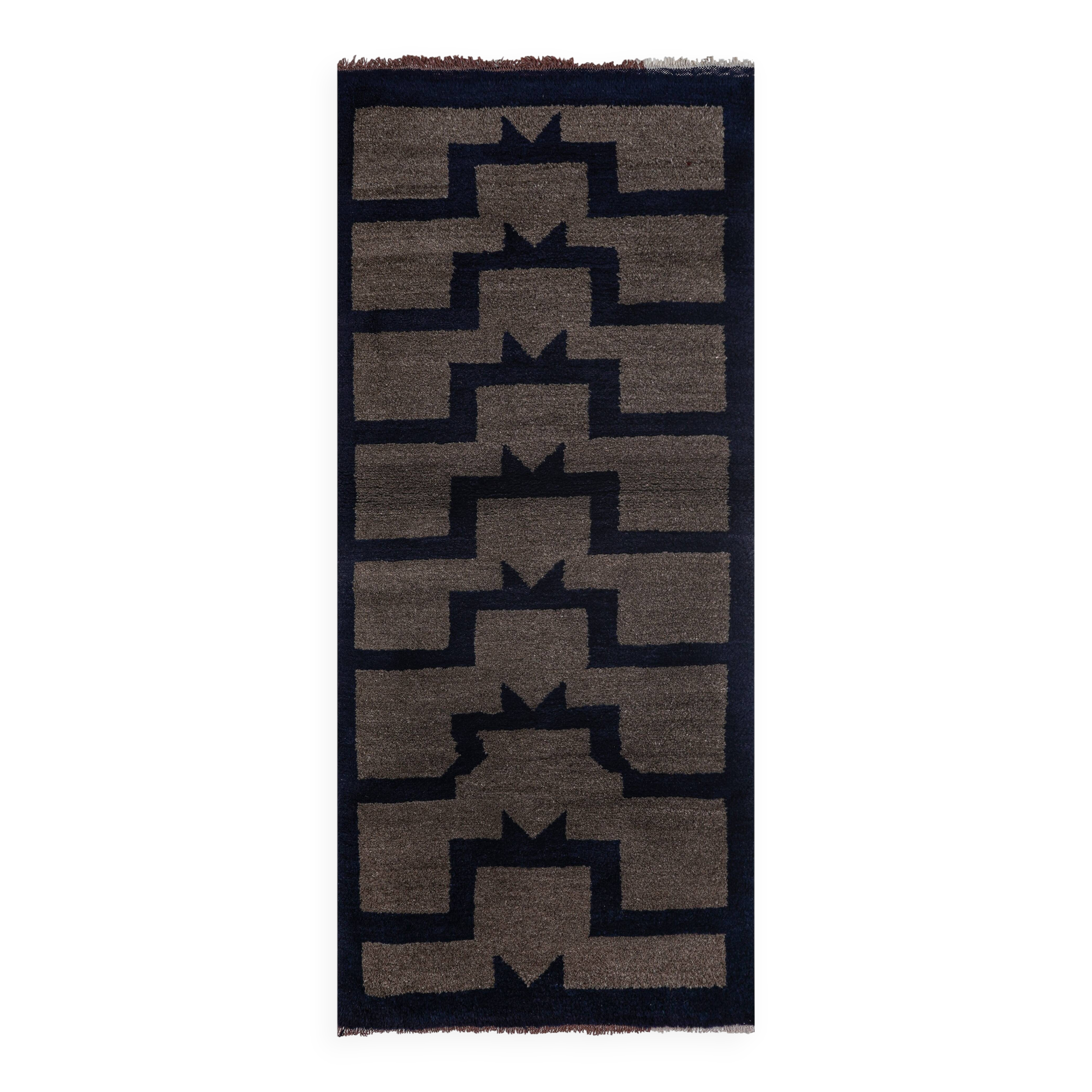Vintage Turkish Oushak Handwoven Rug 85x195 cm