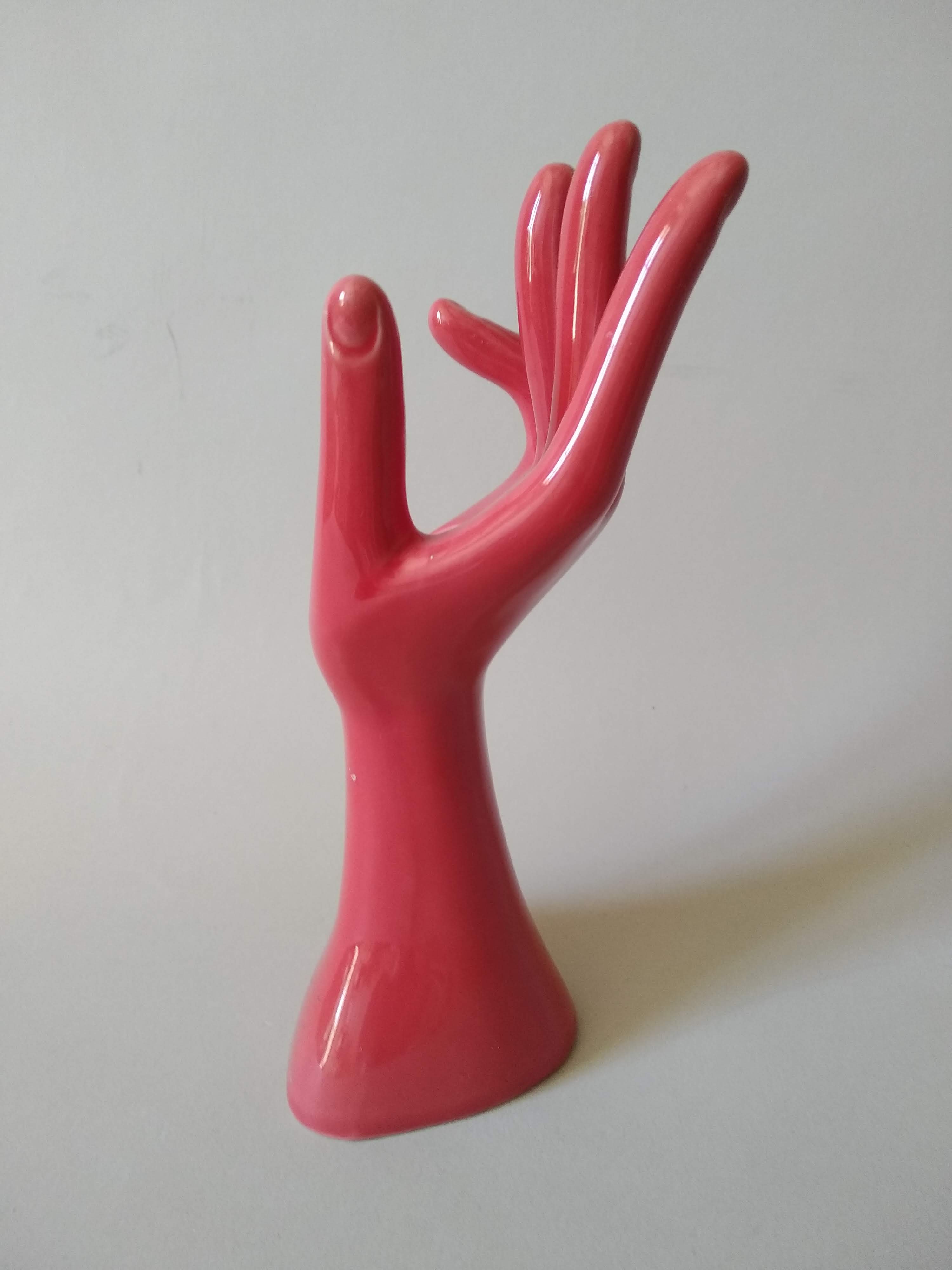 Hand baguier vase soliflore porcelain 80s