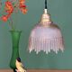 Vintage amber glass tulip pendant light
