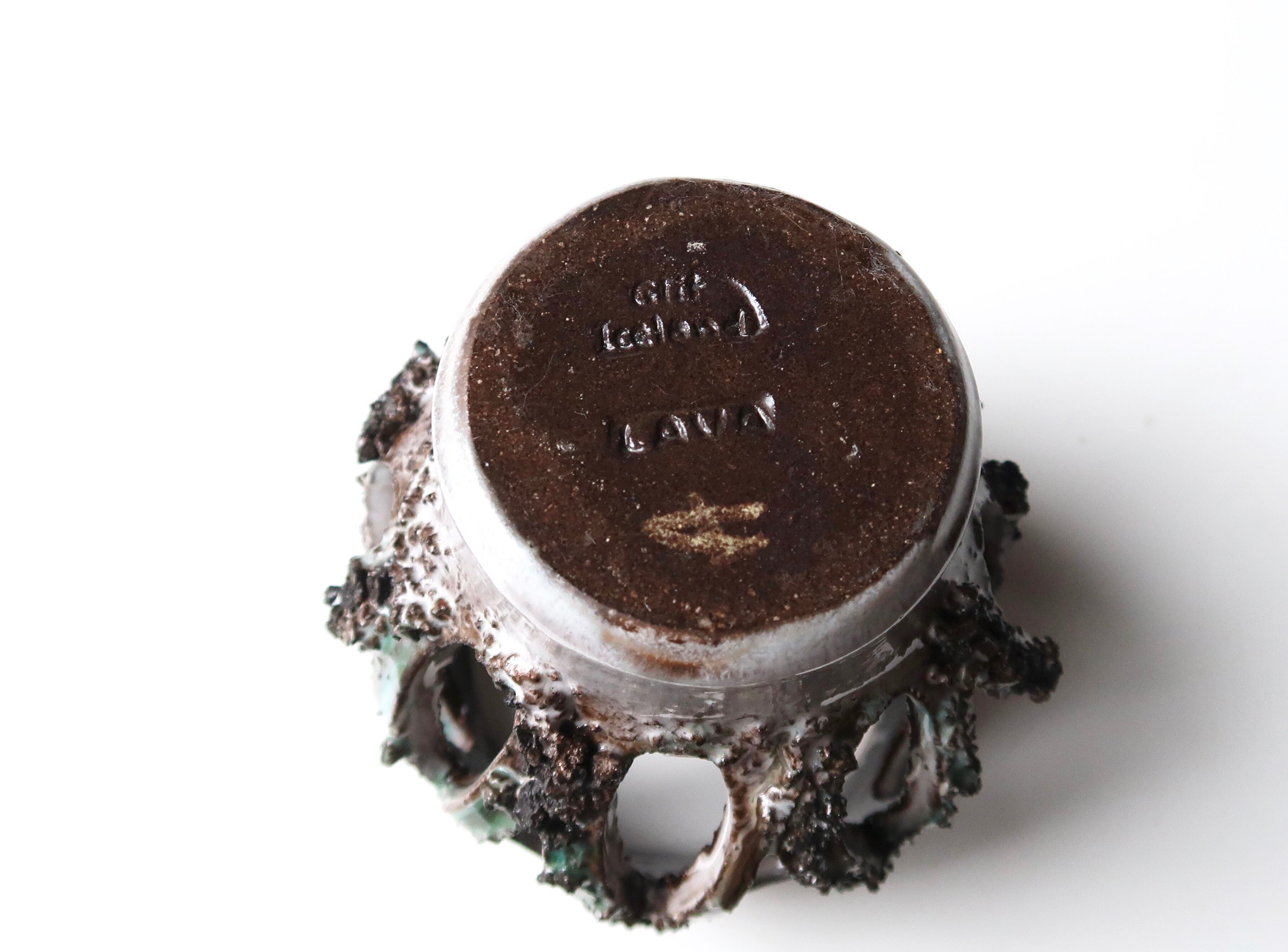Ceramic photophore candle holder Glit Iceland Lava, 60s
