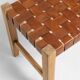 Banc en bois et cuir tressé, 80 cm