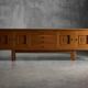 Buffet brutaliste en chêne, Belgique, années 1960