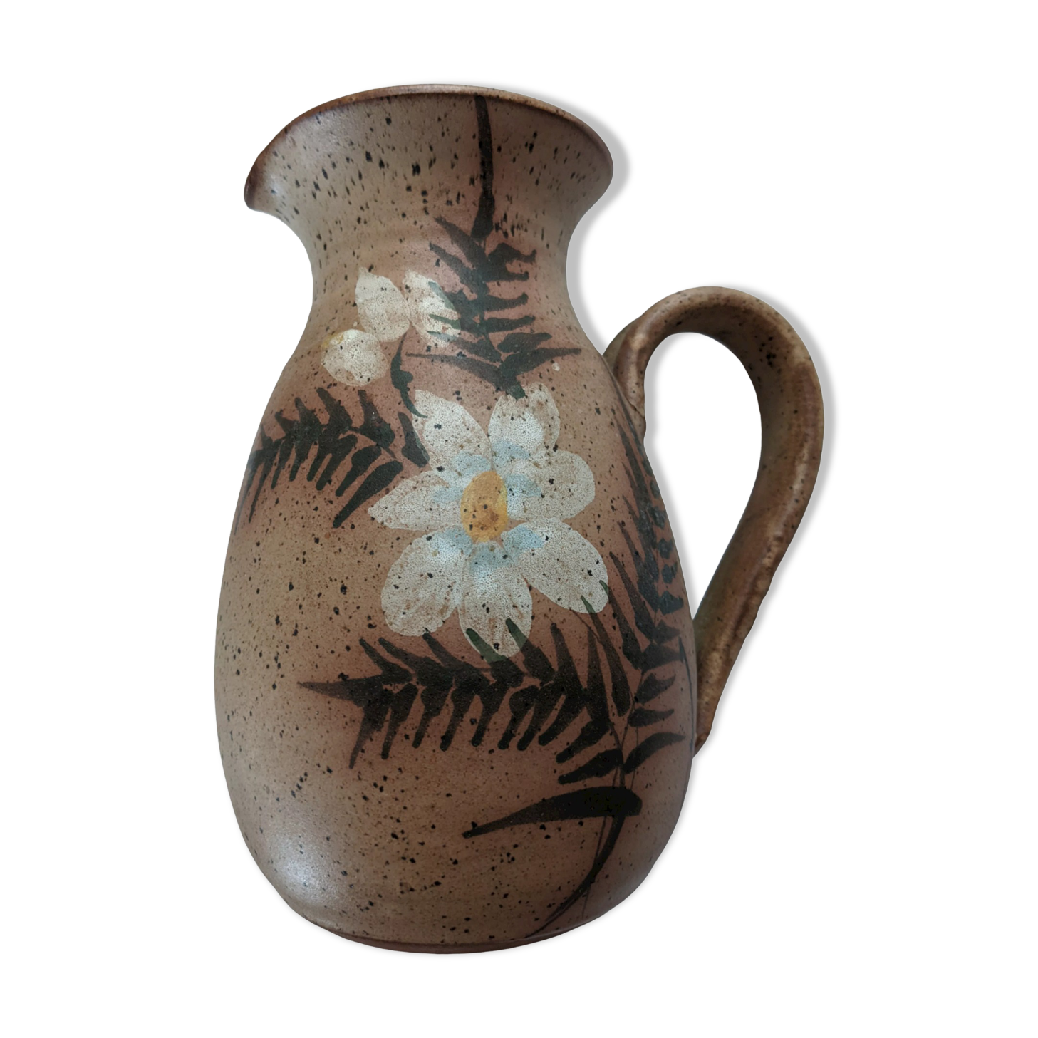 Jug vintage stoneware Vallauris pyrité