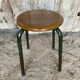 Vintage Industrial Stool MULLCA Style Jean PROUVE Metal + Wood