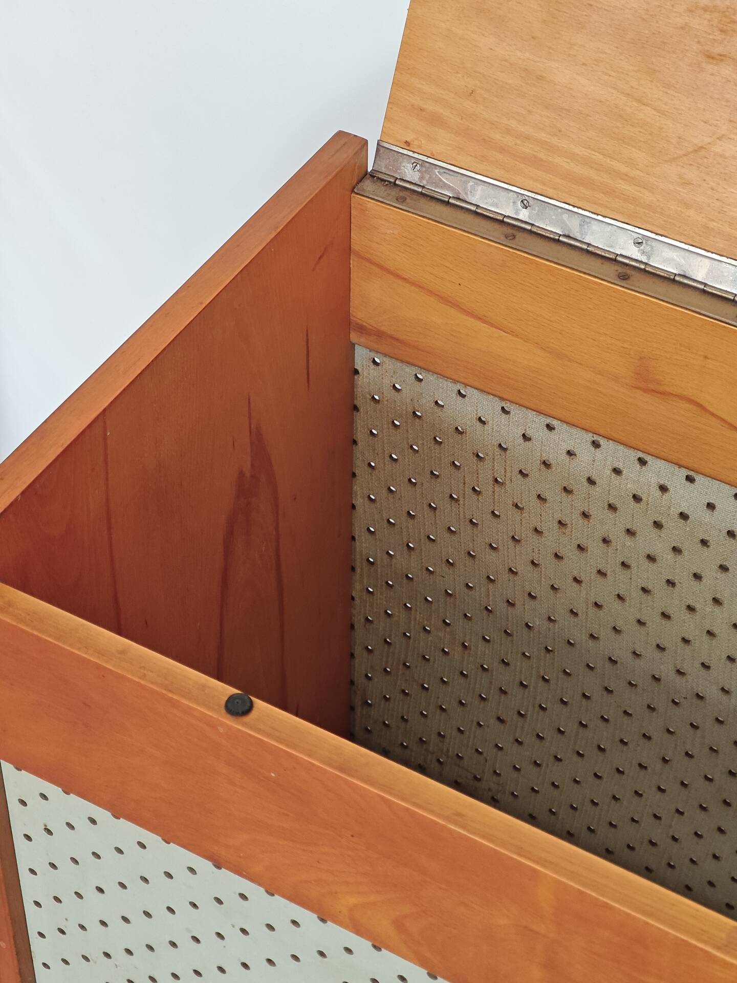 Czech blue blanket storage chest 1970