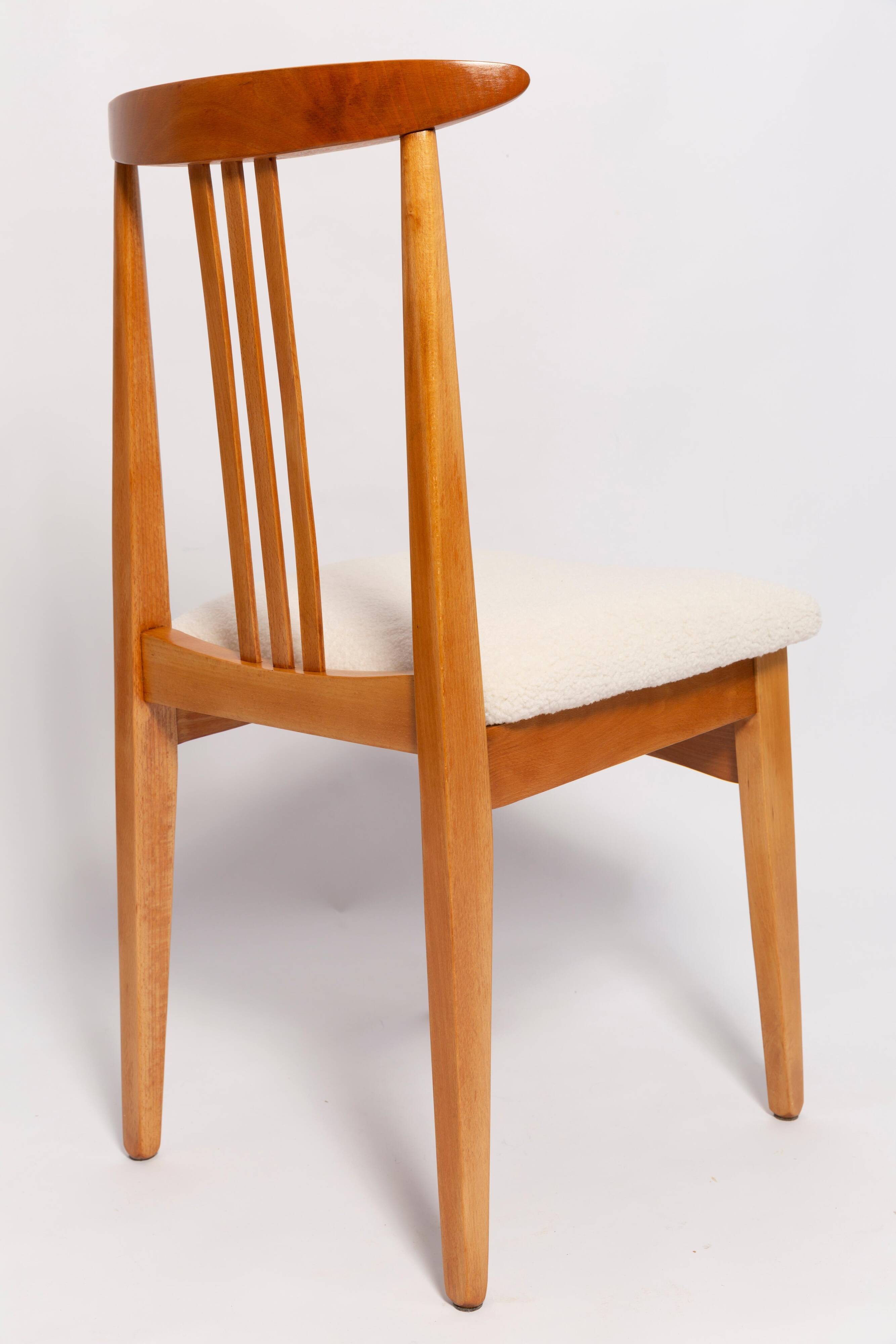 Mid-Century Chair in Cream Ivory Boucle, designed by Mr. Zielinski, Europe, 1960s