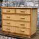 Commode vintage en rotin et osier tressé  1970