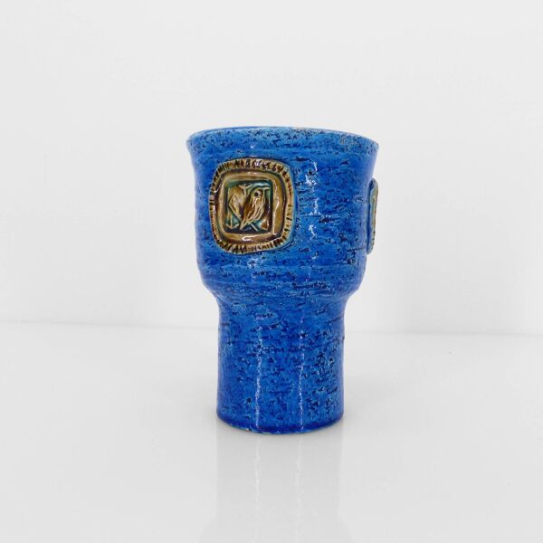 Vase mug en céramique Rimini Blu par Aldo Londi pour Bitossi Italie 1970