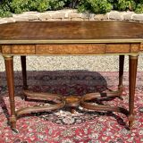 Table de milieu marqueterie et bronze époque Napoléon III - XIXe