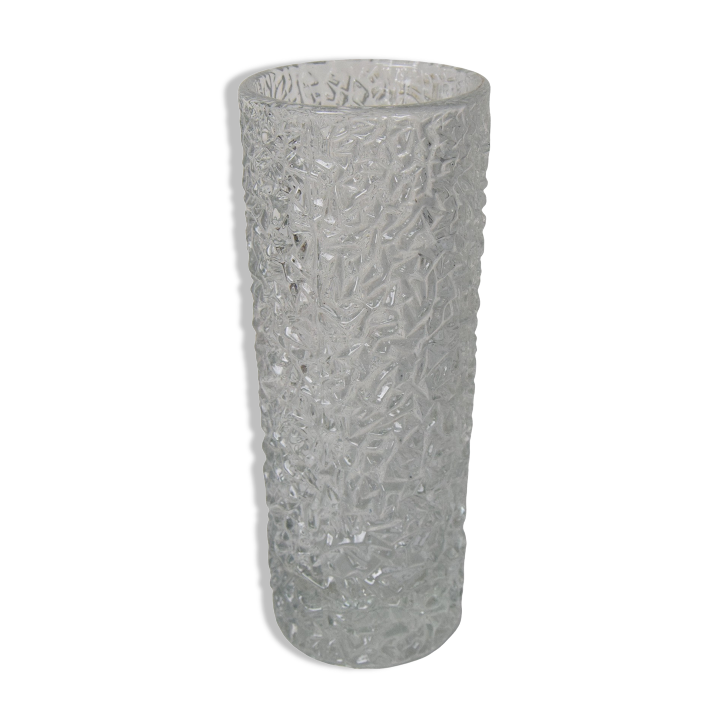 Vintage Pressed Glass Vase by Václav Hanuš for Sklo Union Libochovice, 1970's.