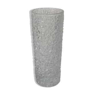 Vintage Pressed Glass Vase by Václav Hanuš for Sklo Union Libochovice, 1970's.