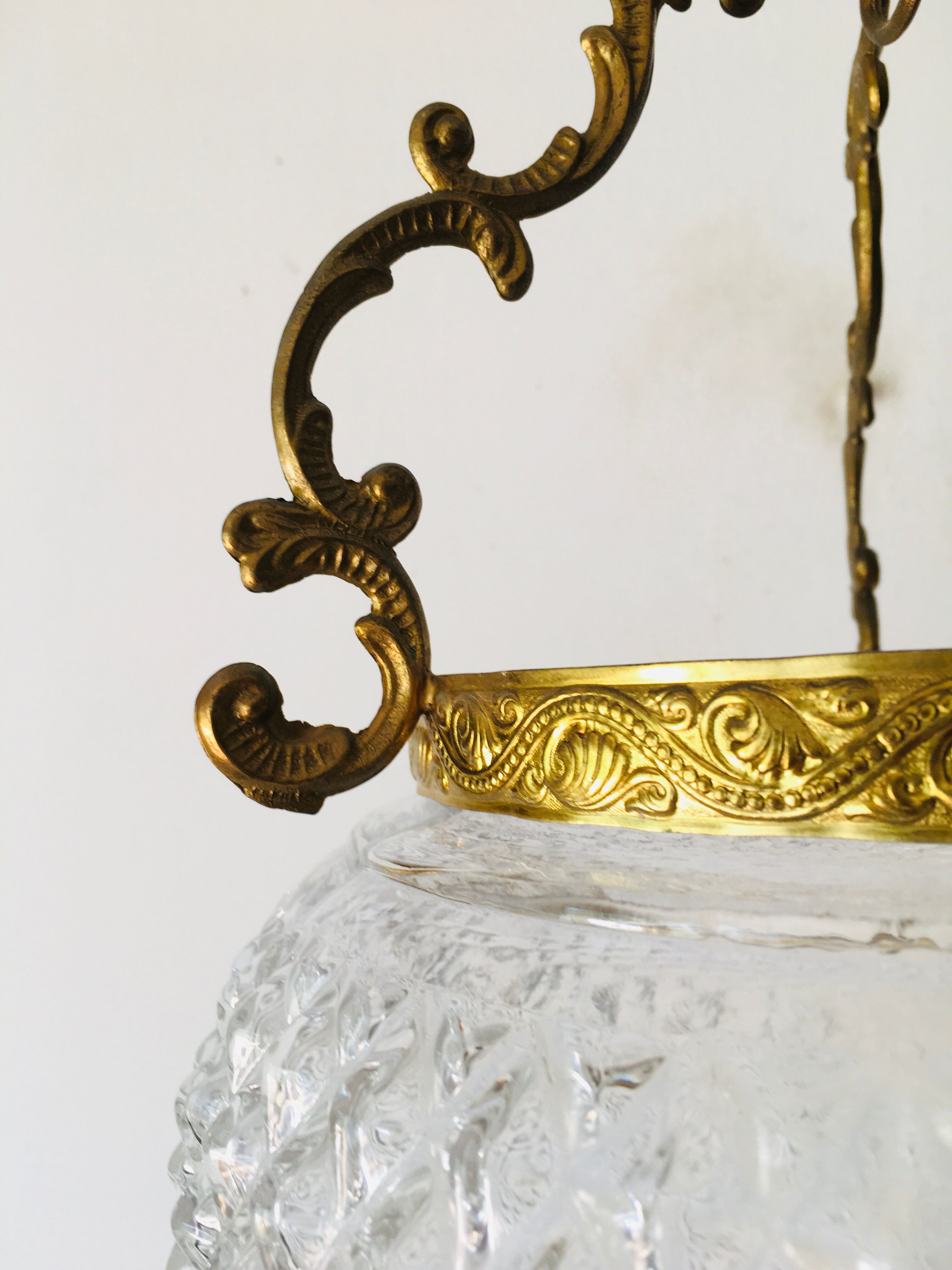 Brass ball chandelier