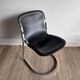 Chrome and Leather Chair by Willy Rizzo for Cidue — Italy, 1970s