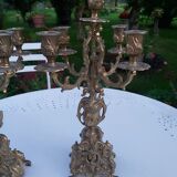 Pair of bronze chandeliers