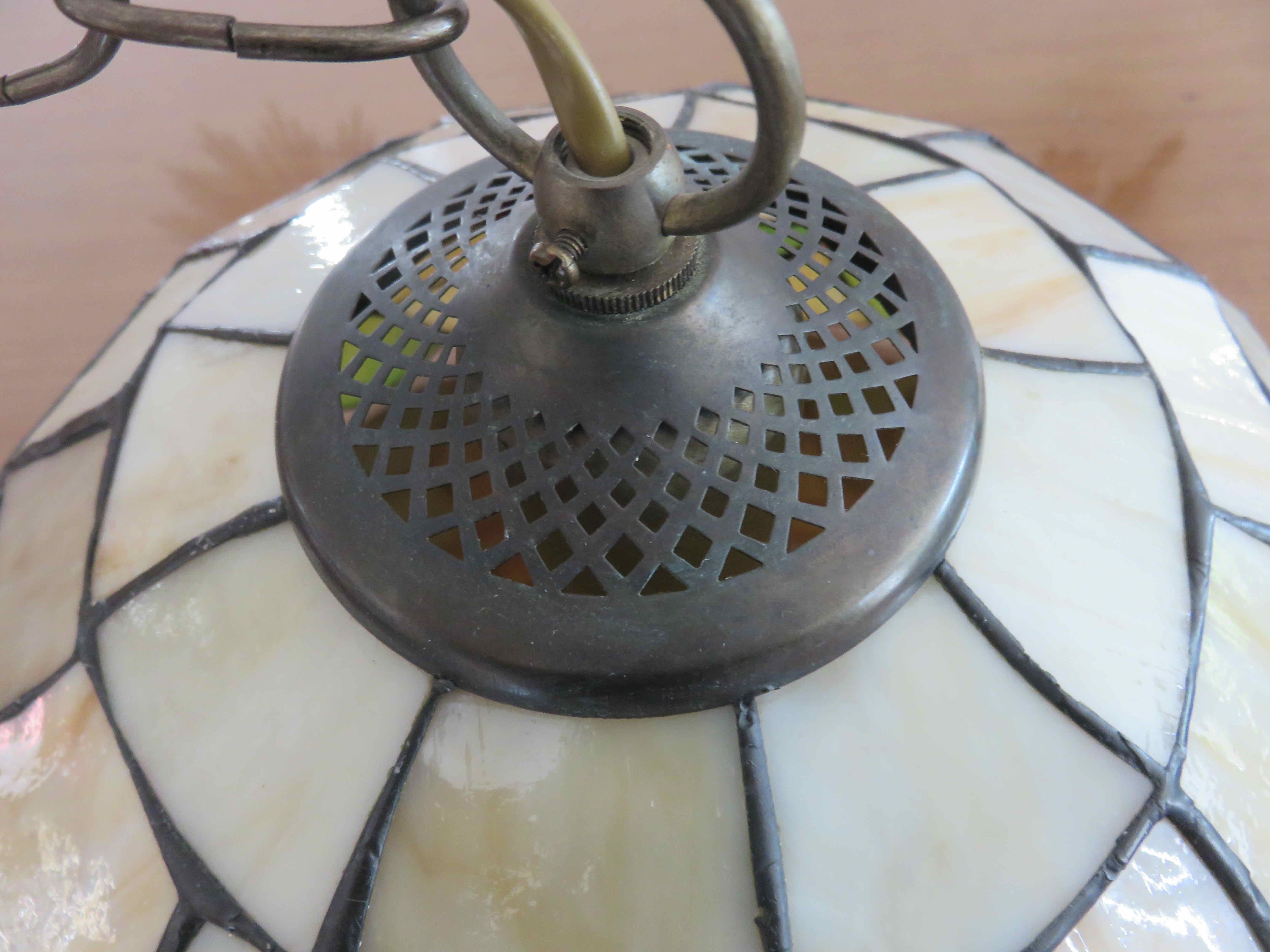 Art deco pendant lamp in glass paste 70s