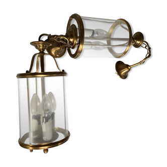 Suspension small round lantern brass glass