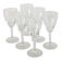 Set of 6 engraved crystal wine glasses, 1950.