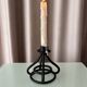 Vintage Black Wrought Iron Candle Holder – Sculptural Brutalist Design