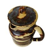 Pichet ancien en faïence française avec couvercle de Dieulefit