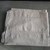 Old single sheet 260x135cm - embroidered back