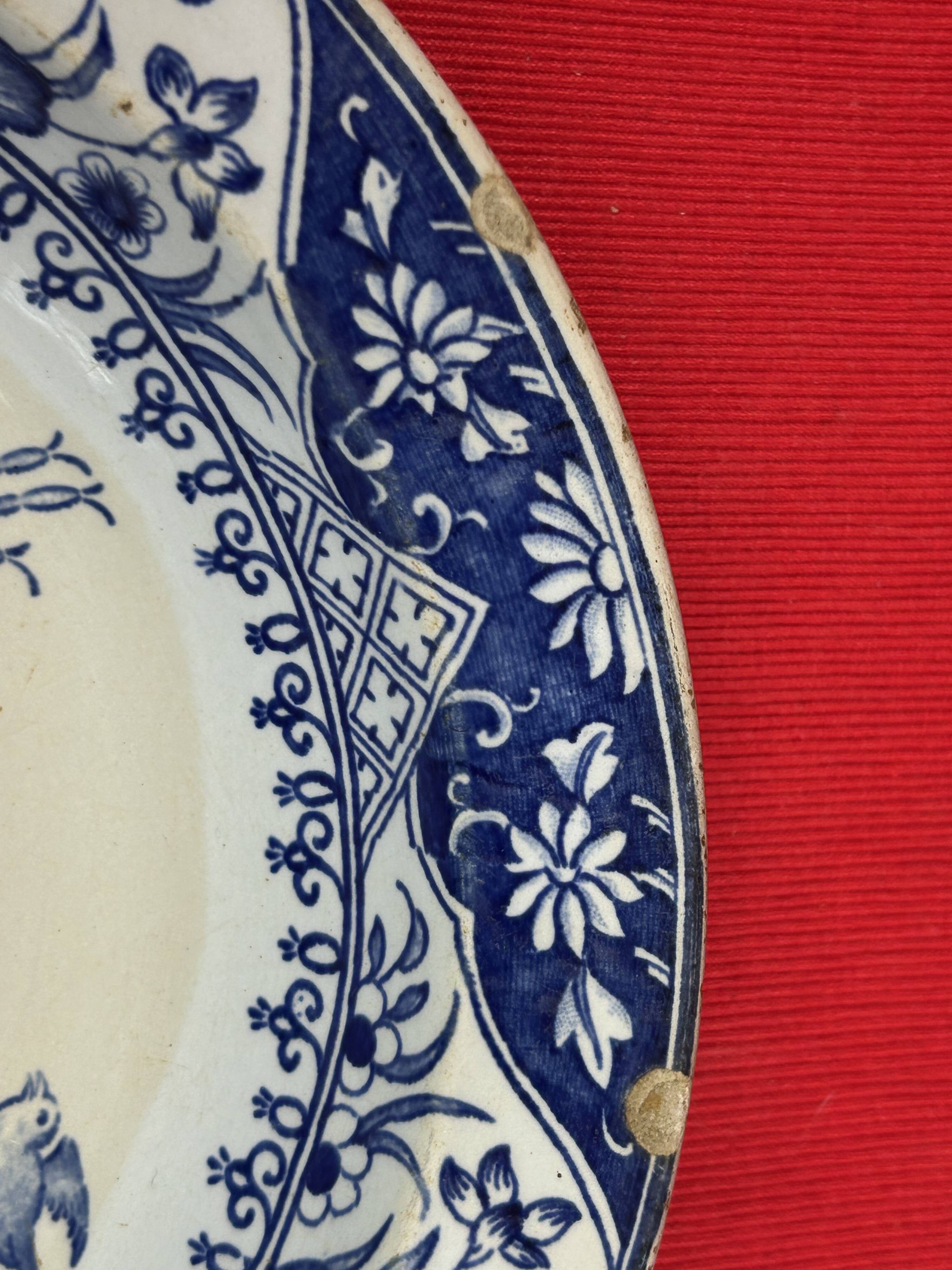 Shallow dish Creil and Montereau, Yedo, ideogram XIX century - 24.5 cm