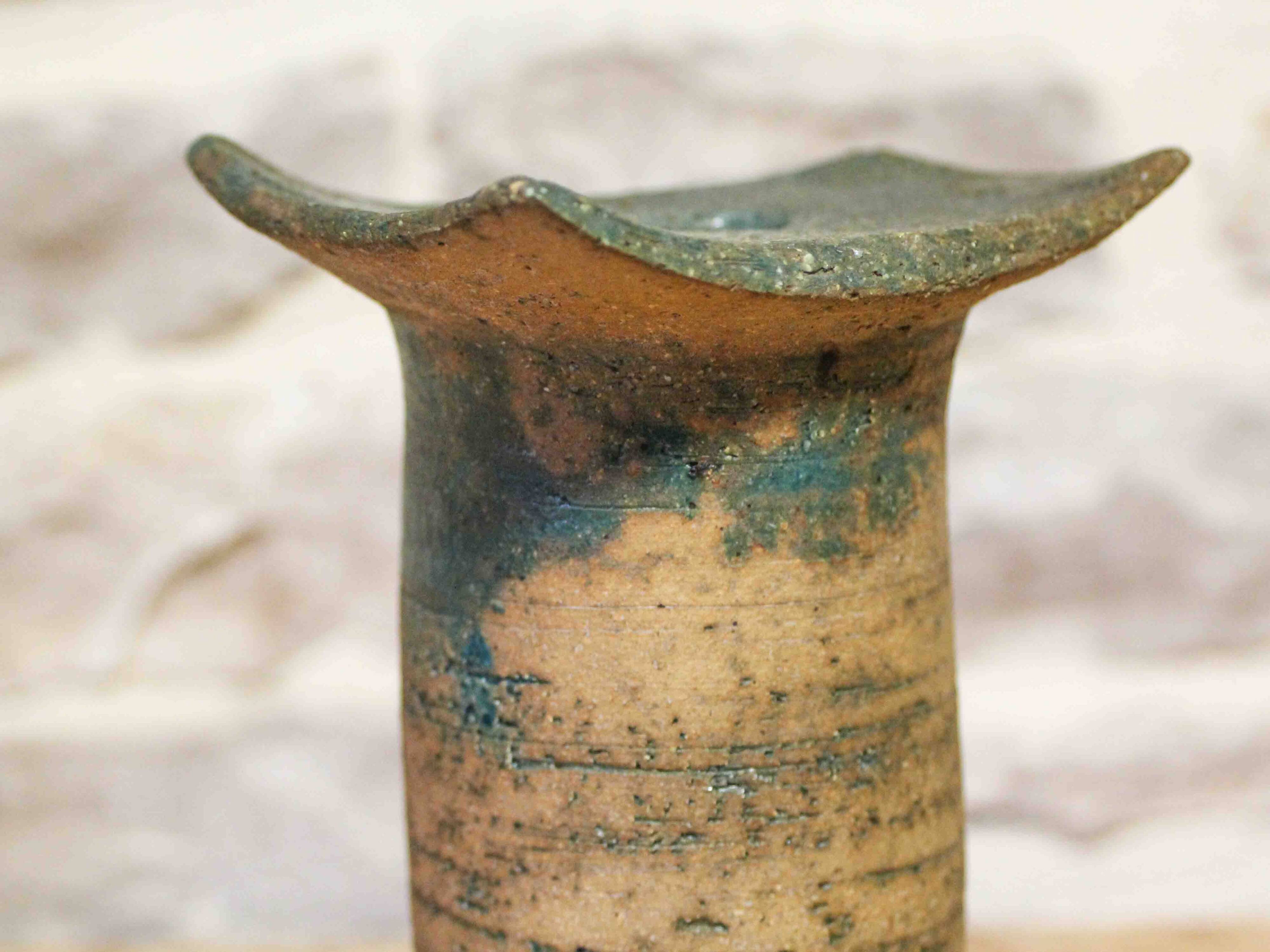 Single-flower vase in ceramic by Claude and Jean Bersoux