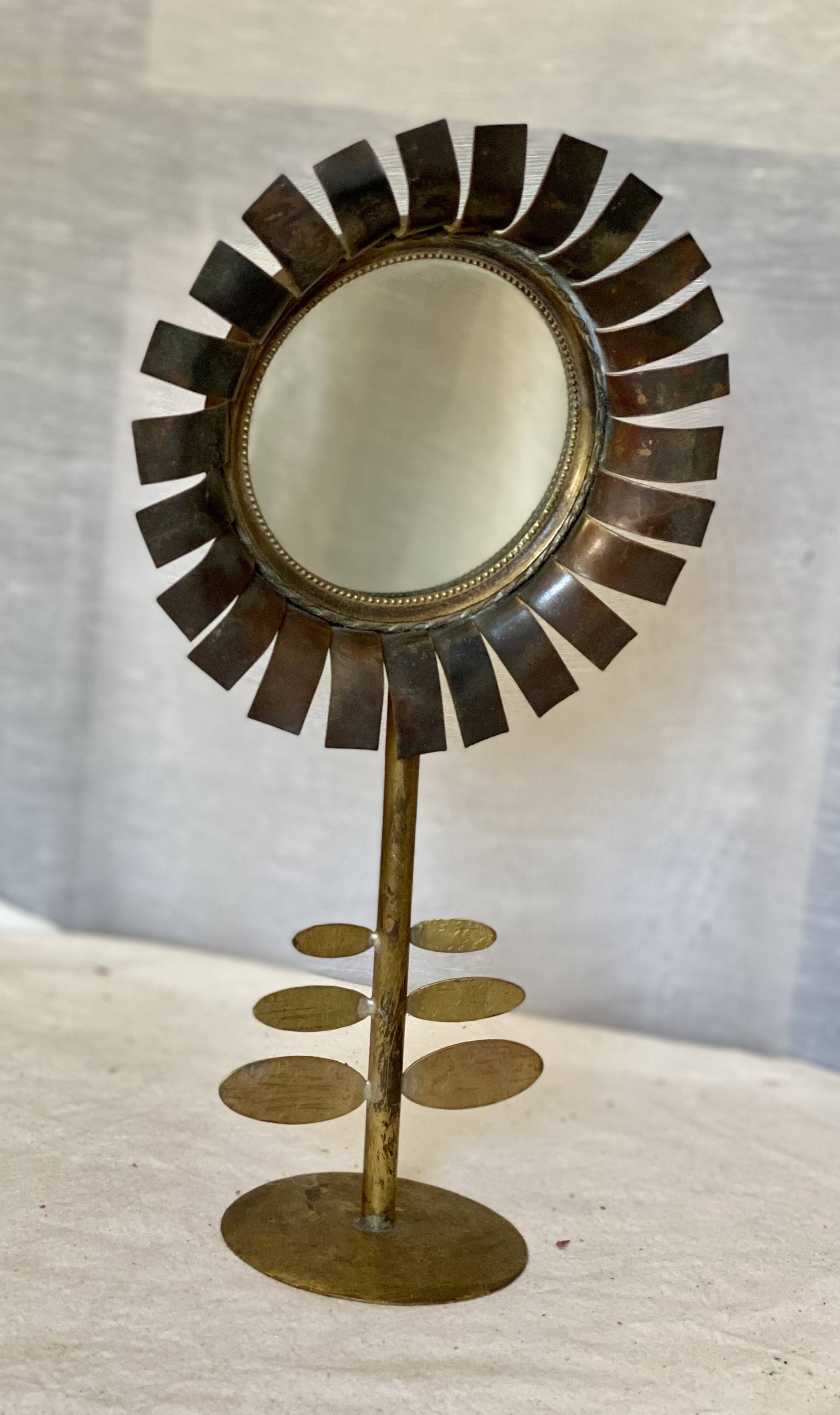 Flower mirror by Jean VINAY vintage 1950