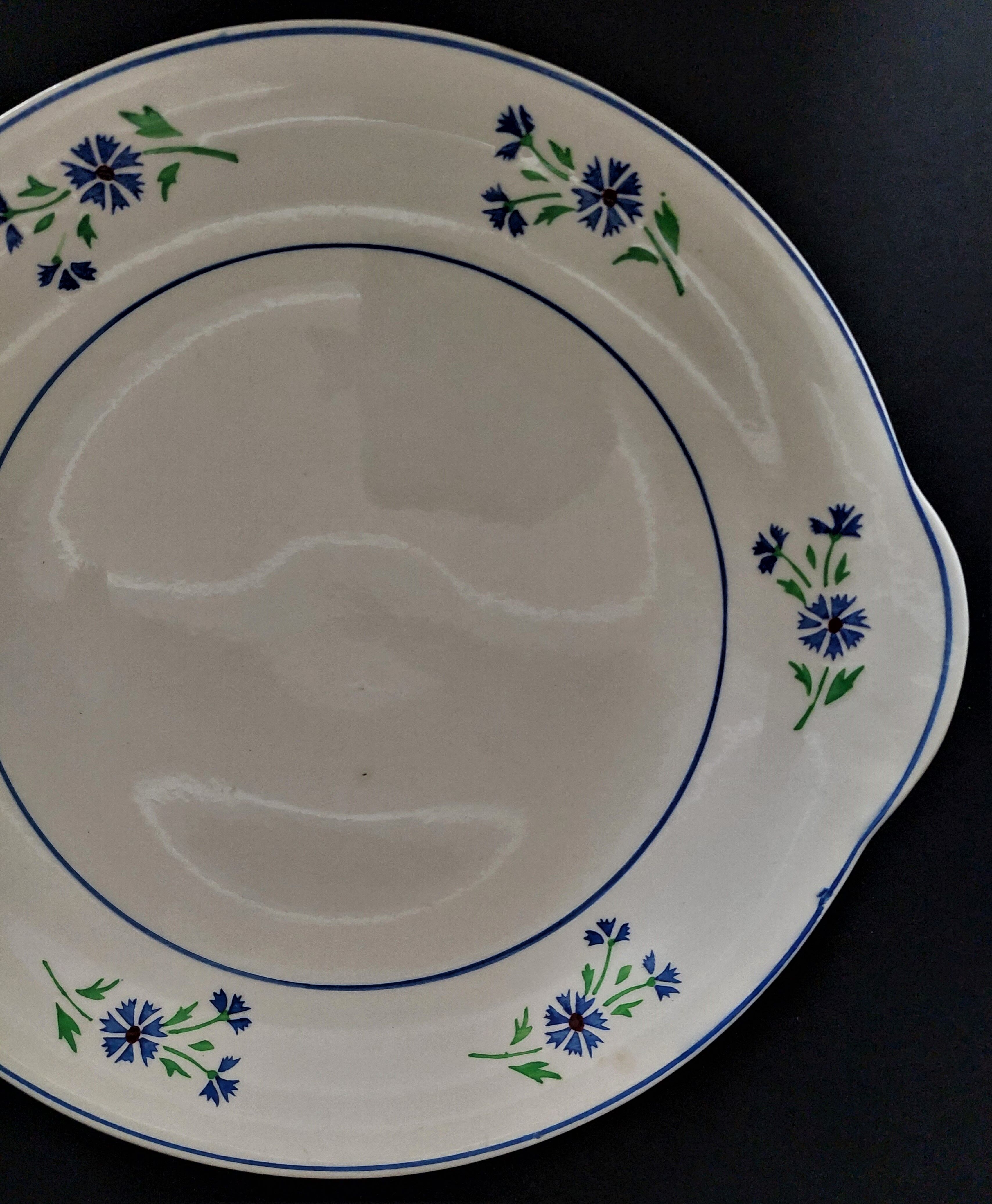 Plat Rond Ancien Badonviller Faïence Fleuri Début XXème, Bon état