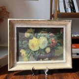 Oil on canvas painting Still Life G. Grandperrin 19th century